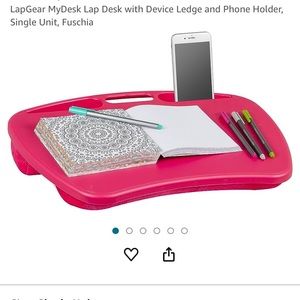 Hot pink lap desk with phone holder